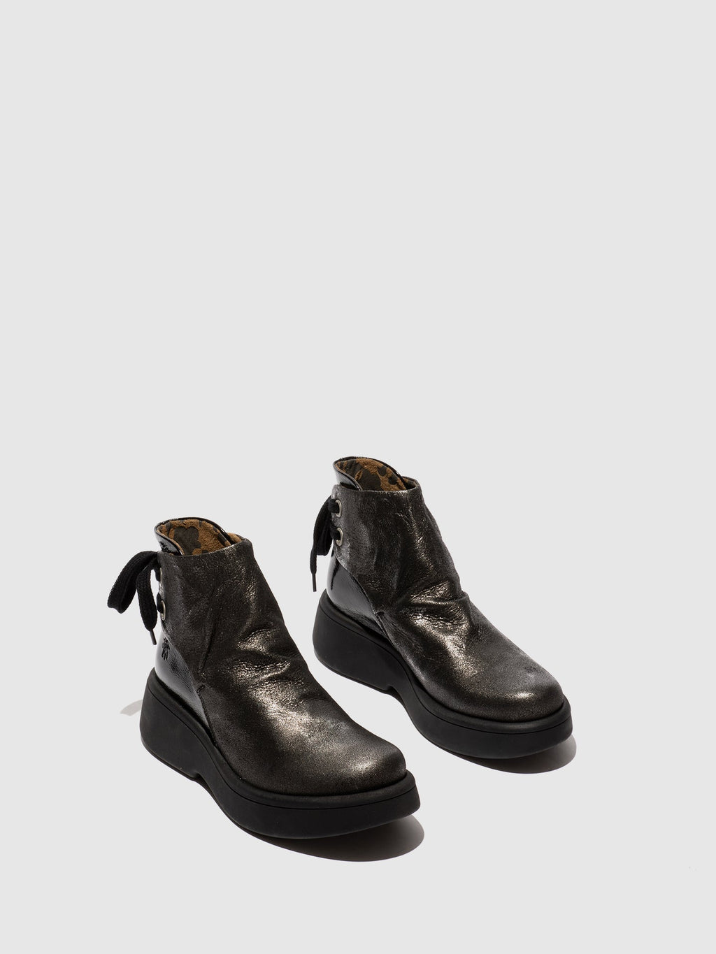 Lace-up Ankle Boots MEBS189FLY SILVER/BLACK