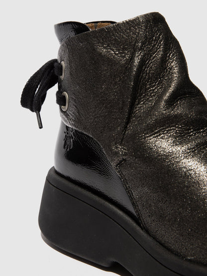 Schnürstiefeletten MEBS189FLY SILBER/SCHWARZ