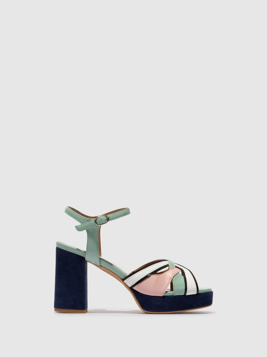 Riemchensandalen EZUI240FLY SPEARMINT/BLASSROSA/SCHWARZ/WEISS