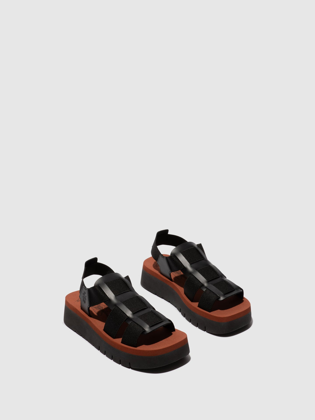 Slingback-Sandalen SAMB245FLY SCHWARZ/SCHWARZ/ZIEGELROT