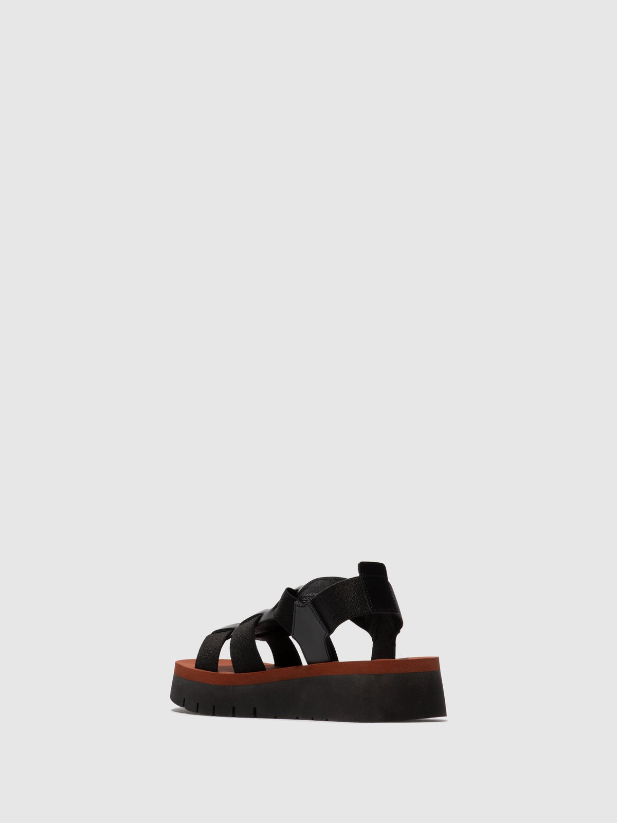 Slingback-Sandalen SAMB245FLY SCHWARZ/SCHWARZ/ZIEGELROT
