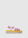 Sling-Back Sandals SAMB245FLY WHITE/BABY PINK/YELLOW