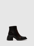 Zip Up Ankle Boots HEWI304FLY BLACK/RED