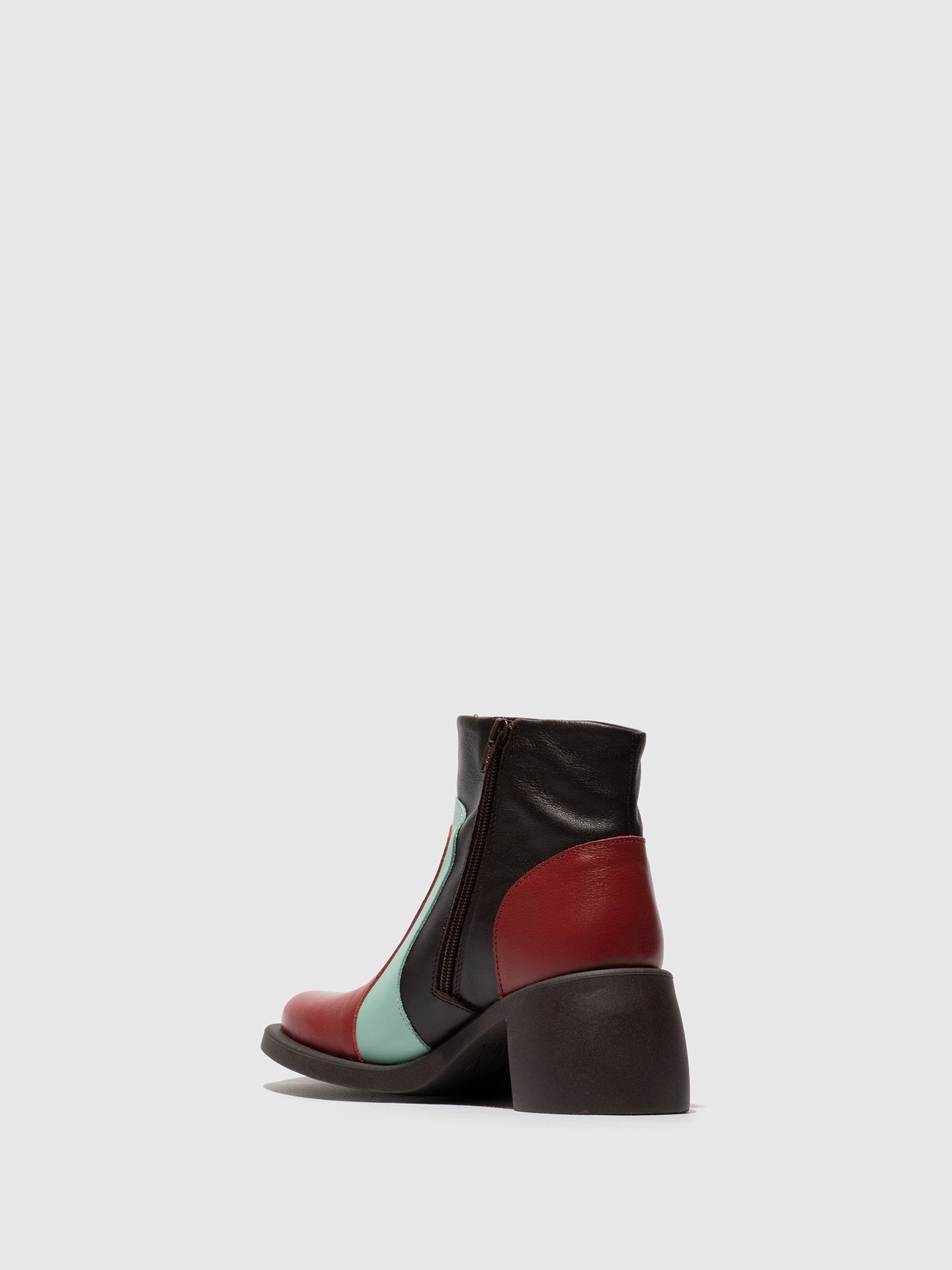 Zip Up Ankle Boots HEWI304FLY INTENSE RUST/DK MINT/DK BROWN