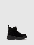 Zip Up Ankle Boots MAZY323FLY OIL SUEDE BLACK