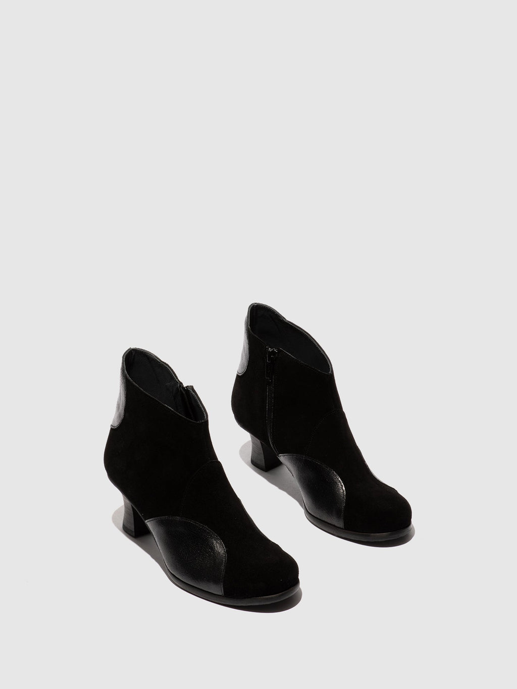 Zip Up Ankle Boots BLAIN343FLY BLACK