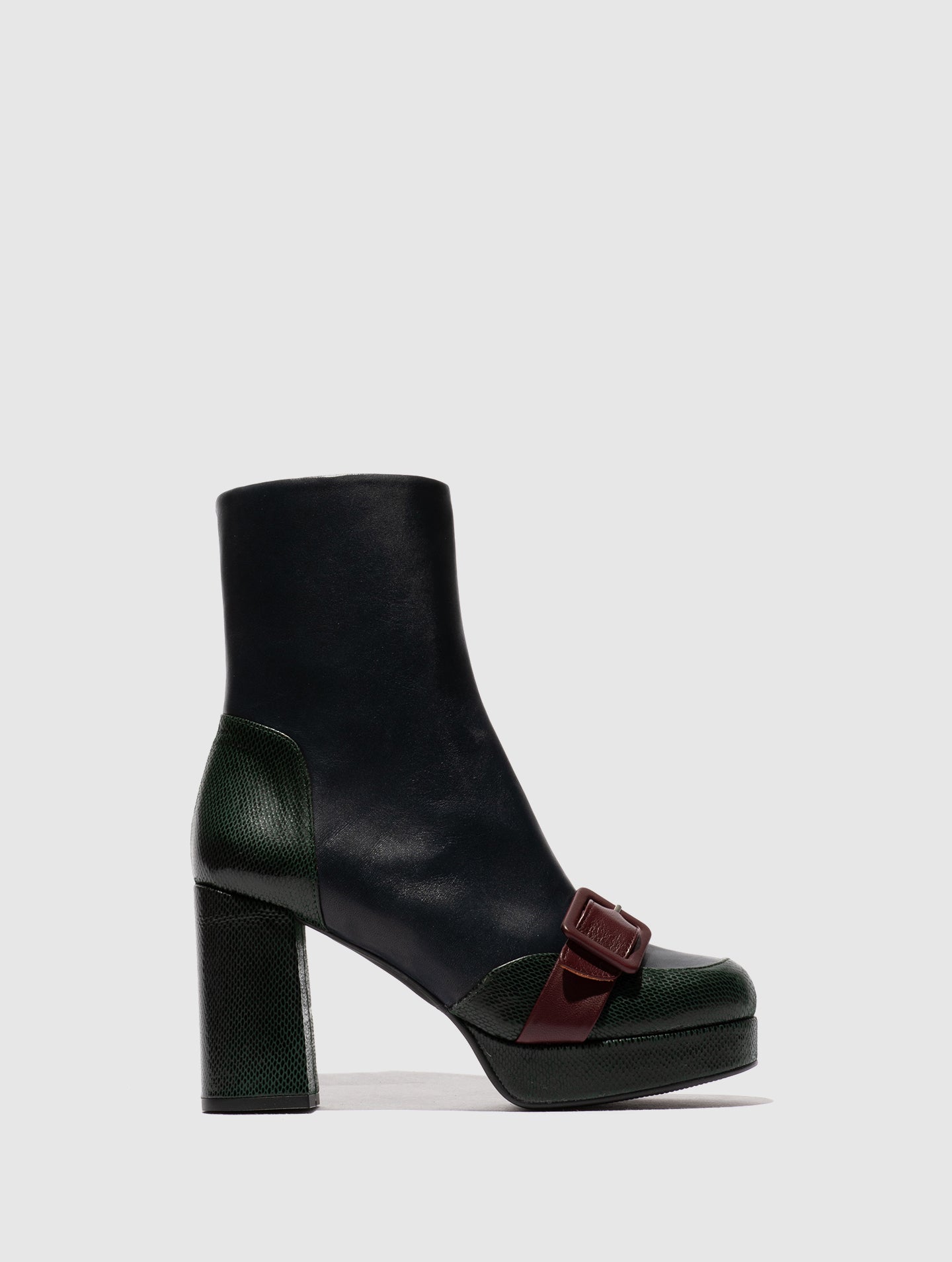 Zip Up Ankle Boots EFOL352FLY EMERALD/NAVY/PURPLE