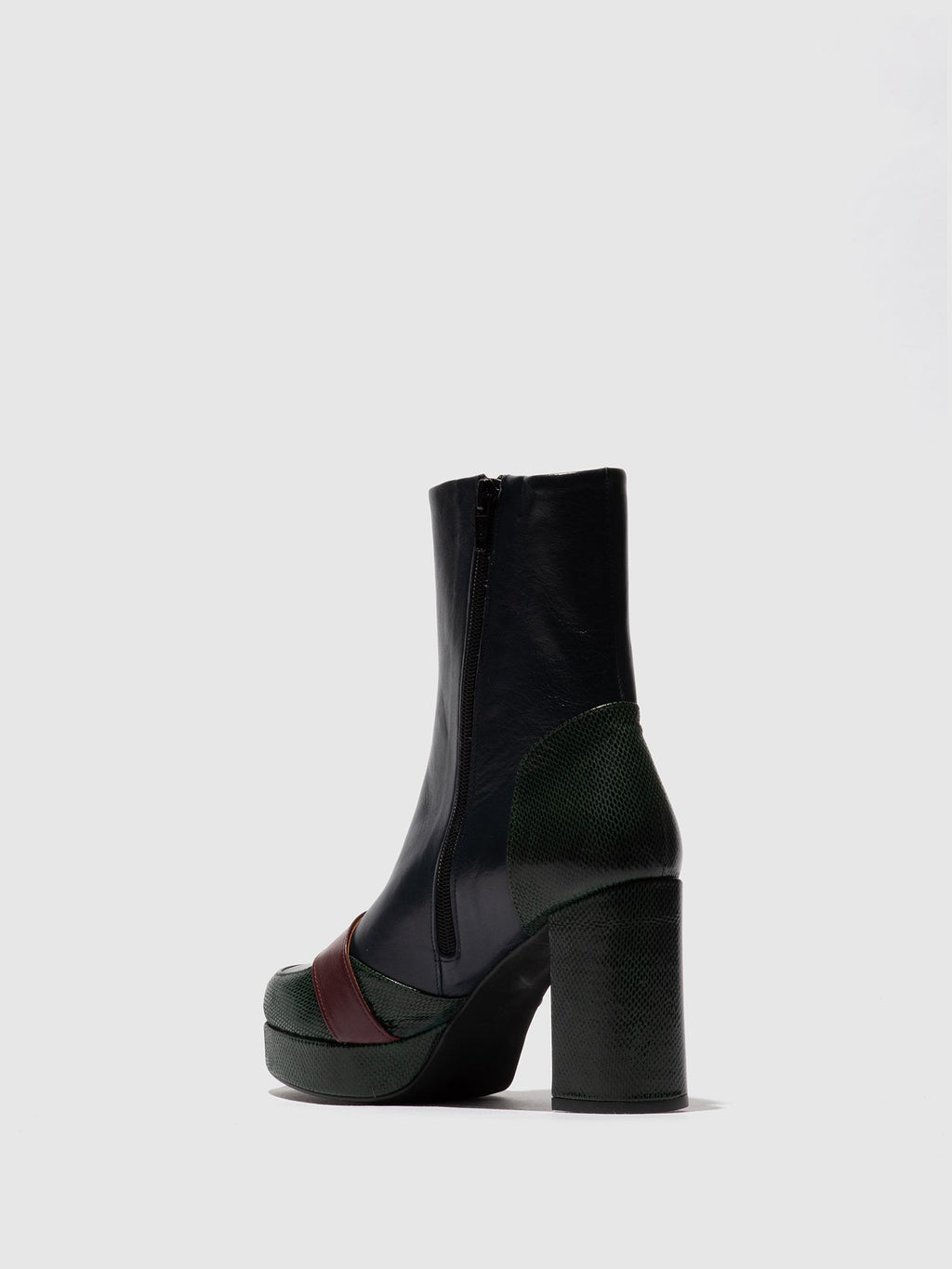 Zip Up Ankle Boots EFOL352FLY EMERALD/NAVY/PURPLE