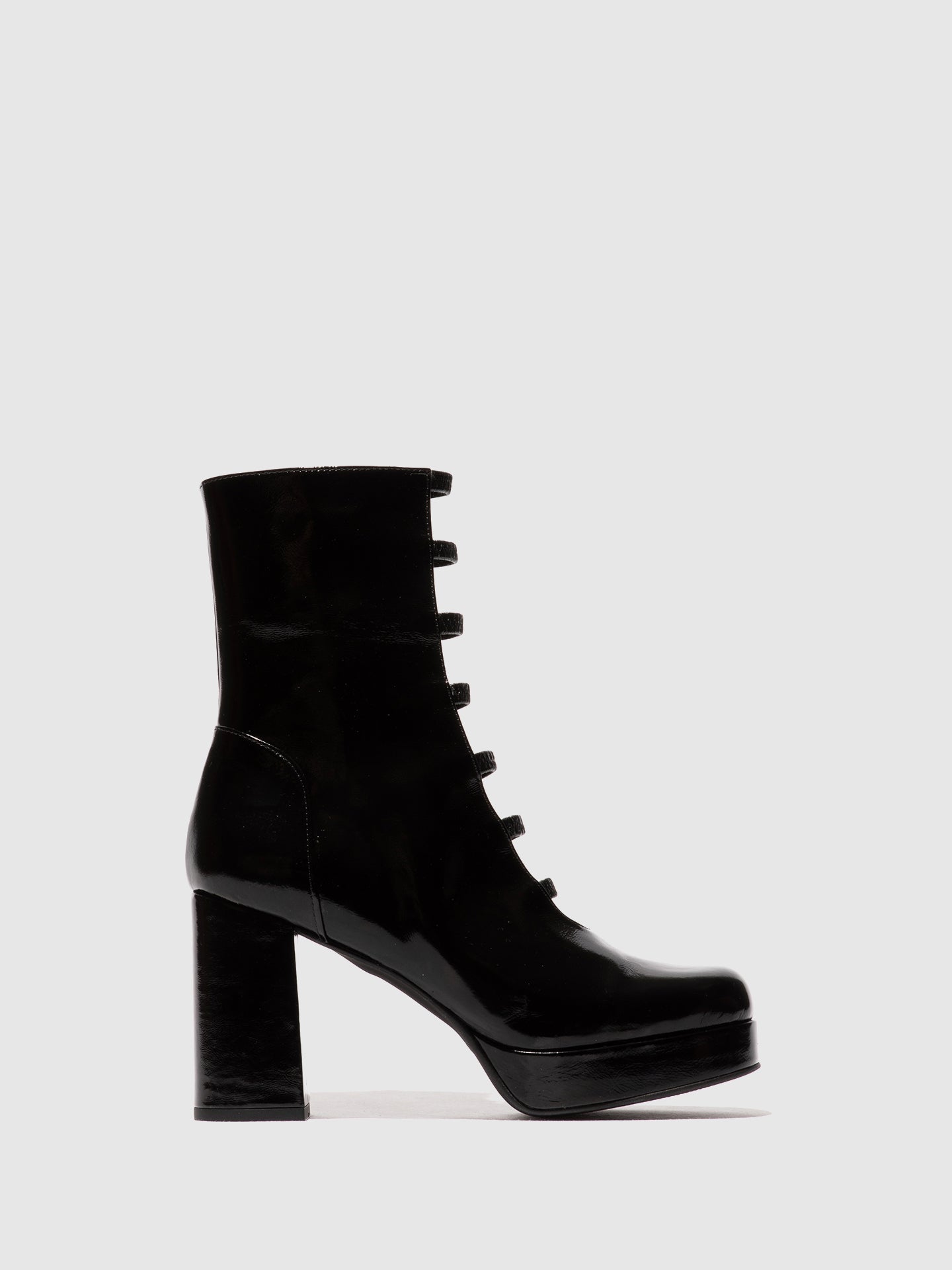 Zip Up Ankle Boots EVIK353FLY BLACK