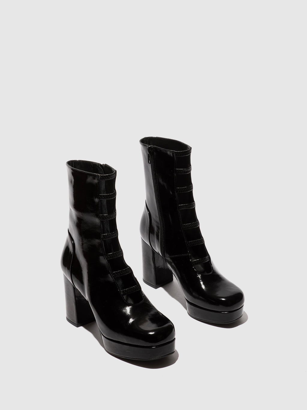 Zip Up Ankle Boots EVIK353FLY BLACK