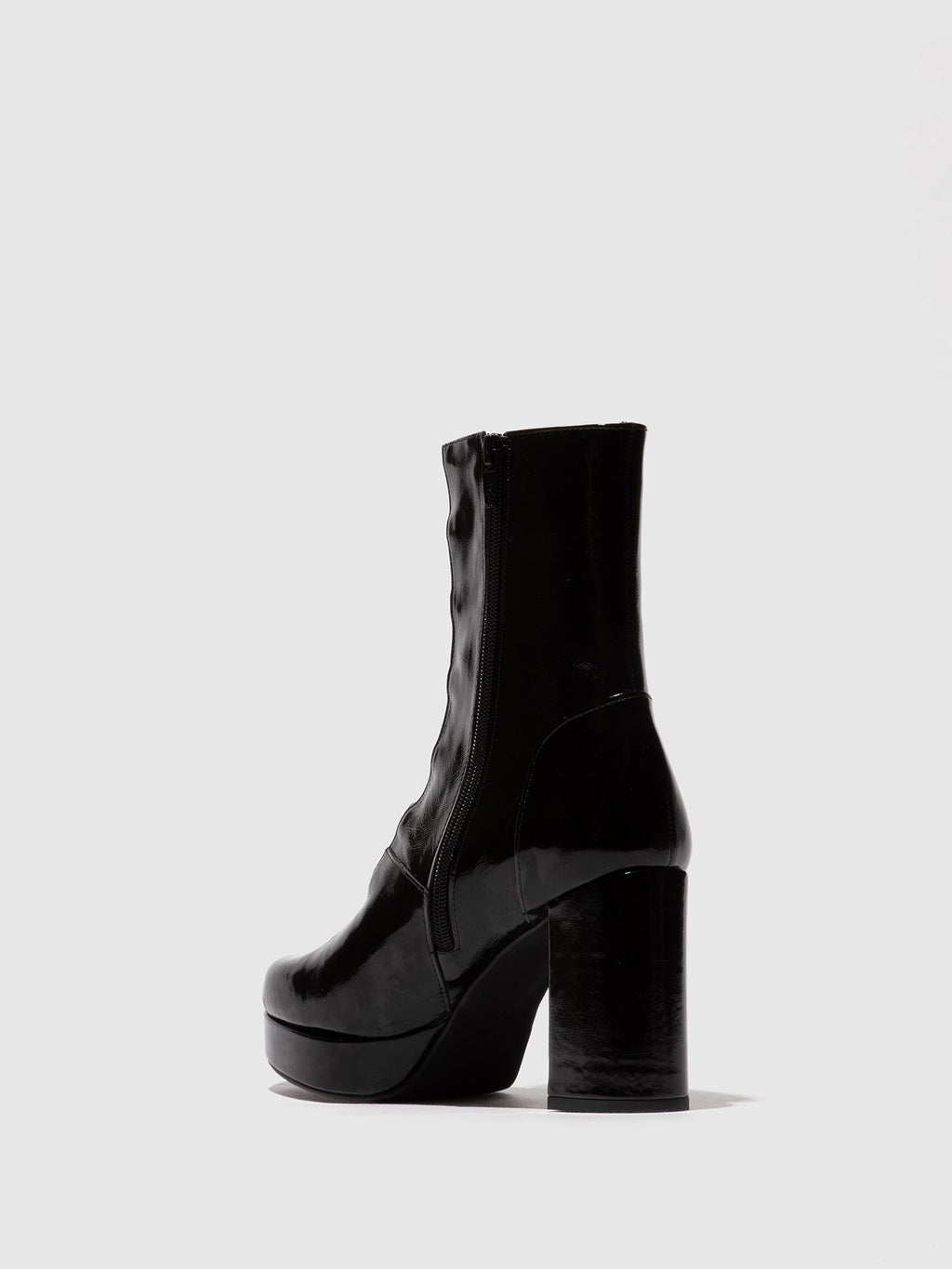 Zip Up Ankle Boots EVIK353FLY BLACK