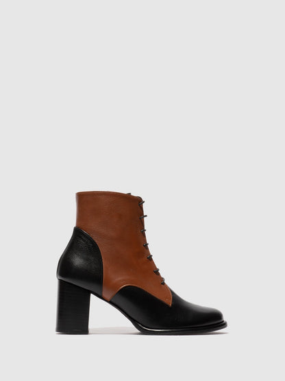 Schnürstiefeletten MIDS359FLY SCHWARZ/COGNAC