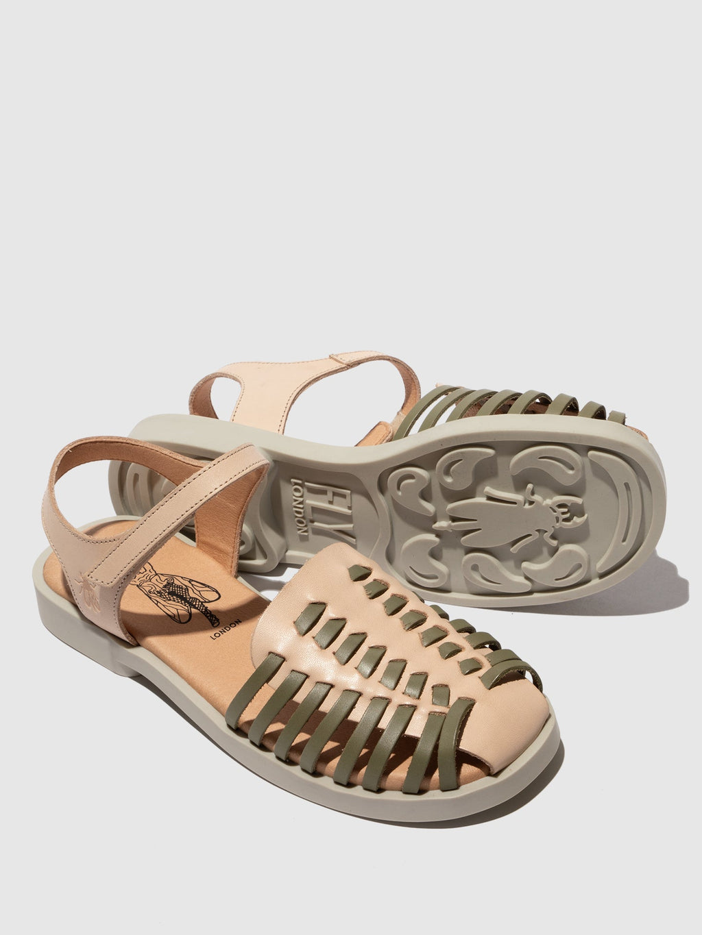 Ankle Strap Sandals AVAN406FLY NATURAL/SMOG
