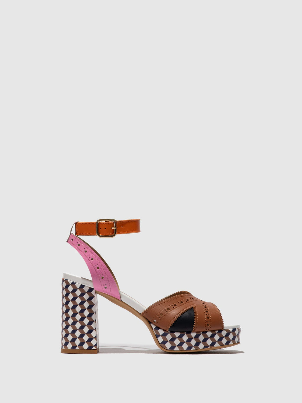 Buckle Sandals EBAN454FLY CAMEL/NAVY/ORANGE/PINK/WHITE