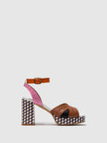 Buckle Sandals EBAN454FLY CAMEL/NAVY/ORANGE/PINK/WHITE