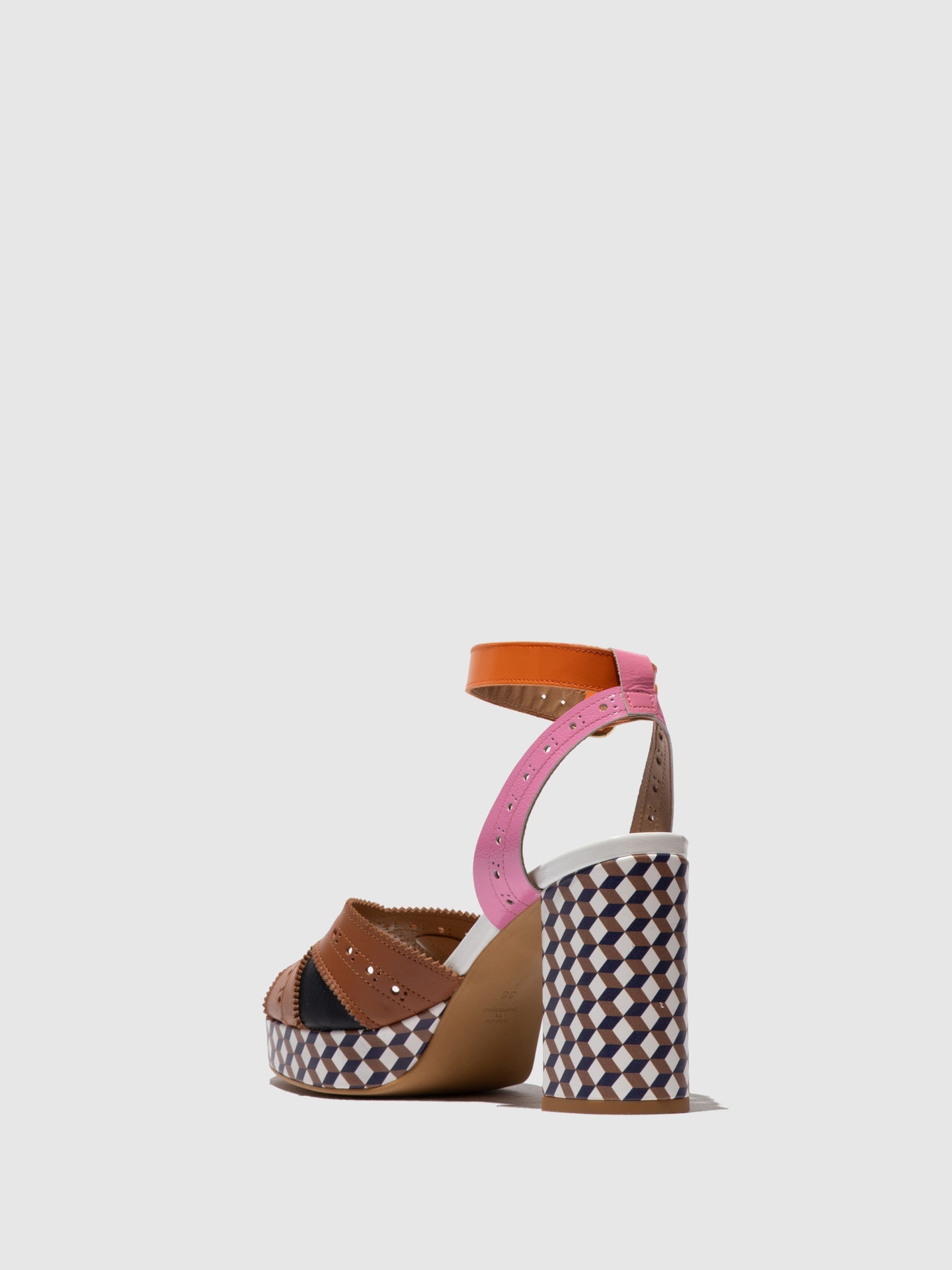 Buckle-Sandalen EBAN454FLY CAMEL/NAVY/ORANGE/PINK/WEISS