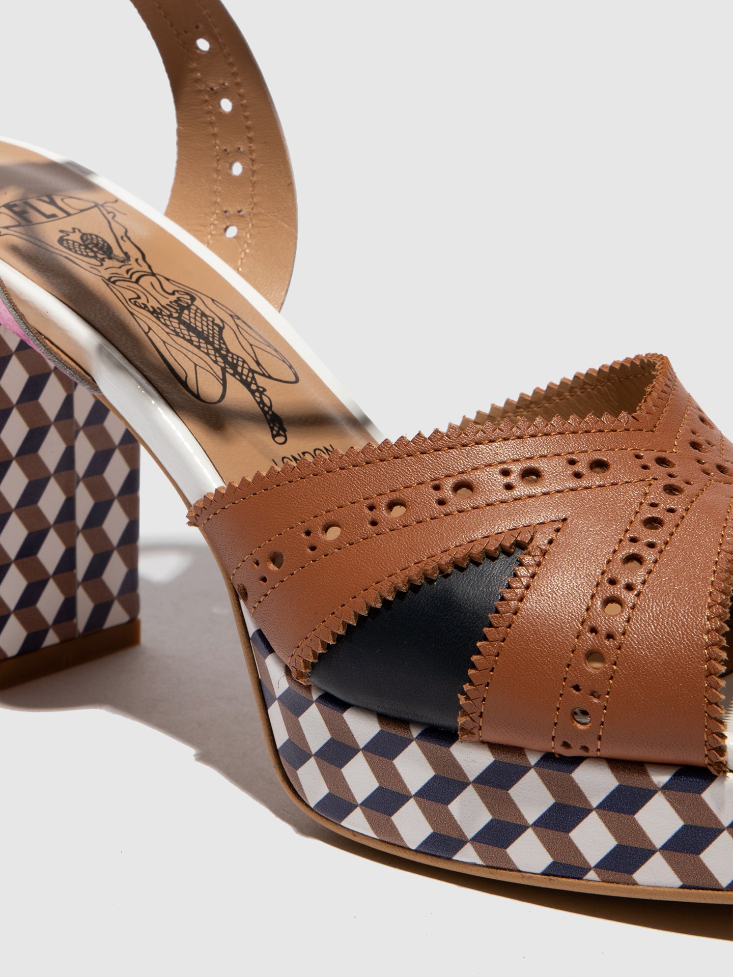 Buckle Sandals EBAN454FLY CAMEL/NAVY/ORANGE/PINK/WHITE