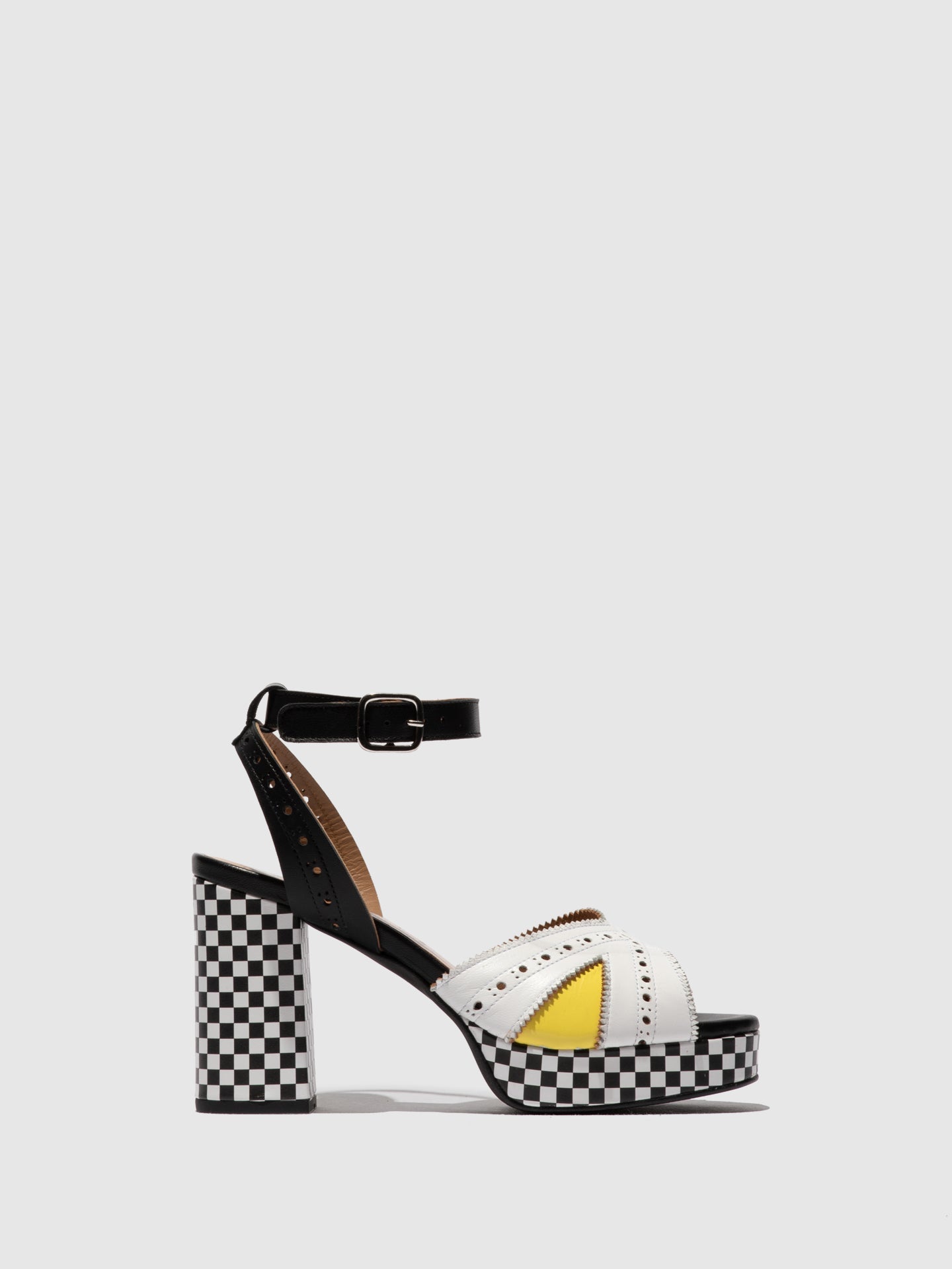 Buckle Sandals EBAN454FLY WHITE/LEMON/BLACK
