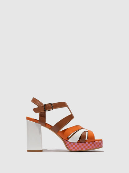 Riemchensandalen ETIR455FLY WEISS/ORANGE/CAMEL