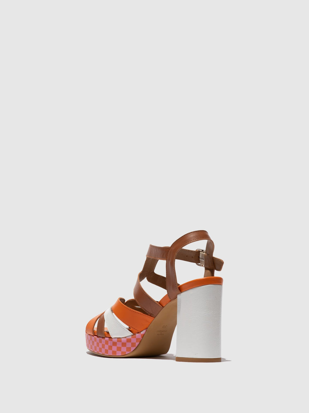 Buckle Sandals ETIR455FLY WHITE/ORANGE/CAMEL