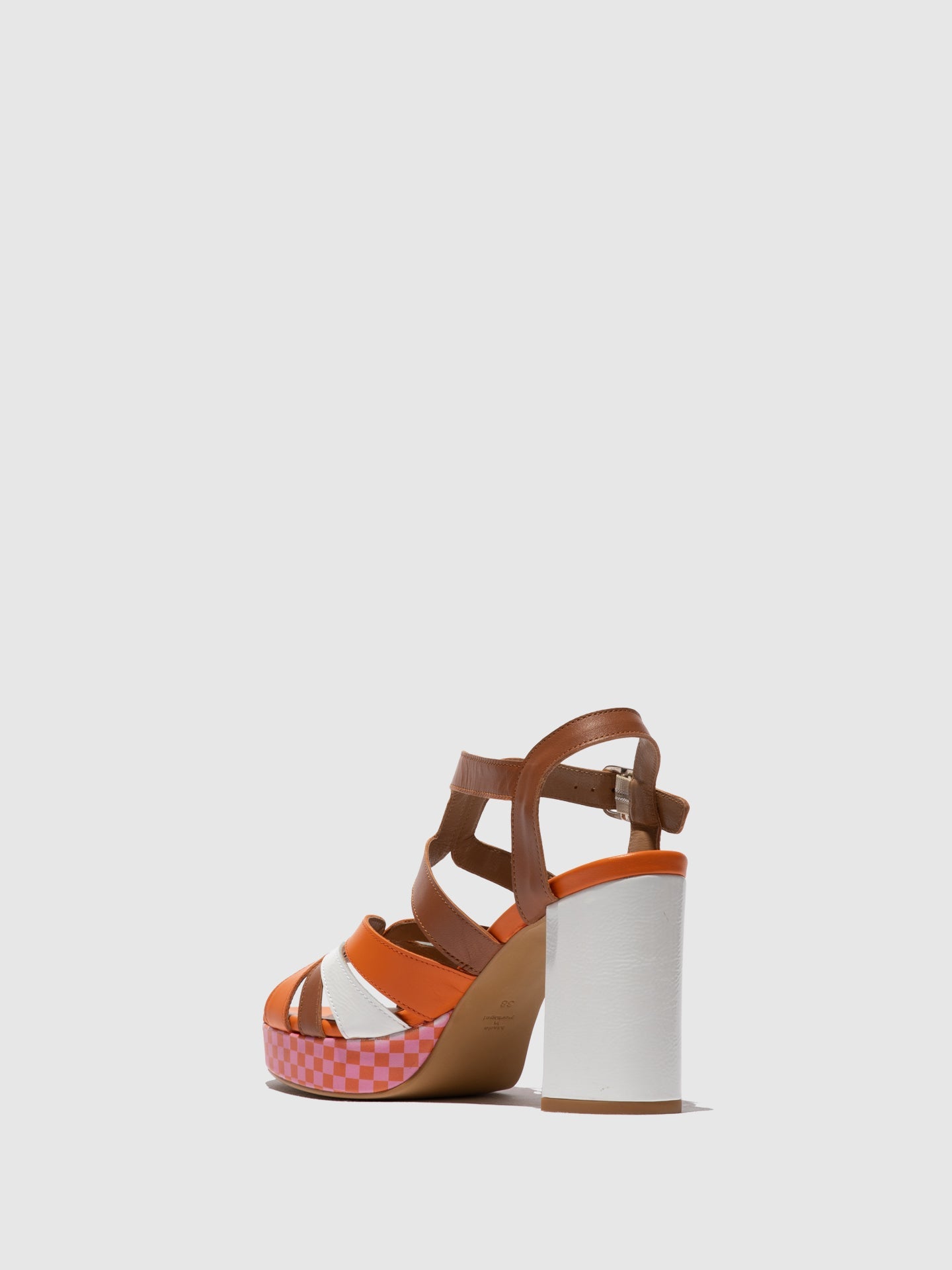 Buckle Sandals ETIR455FLY WHITE/ORANGE/CAMEL