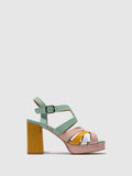 Buckle Sandals ETIR455FLY YELLOW/PALE PINK/WHITE/SPEARMINT