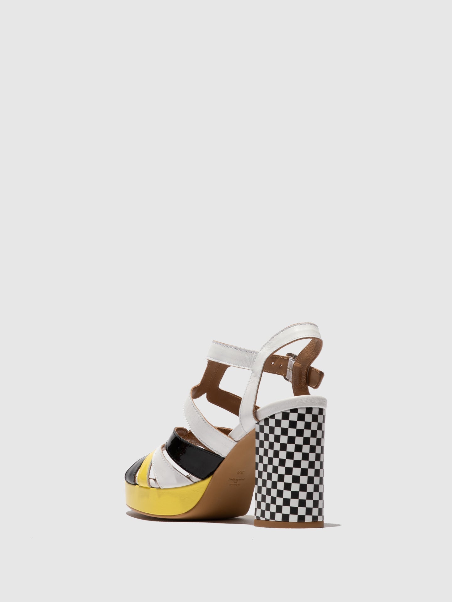 Buckle Sandals ETIR455FLY WHITE/BLACK/LEMON