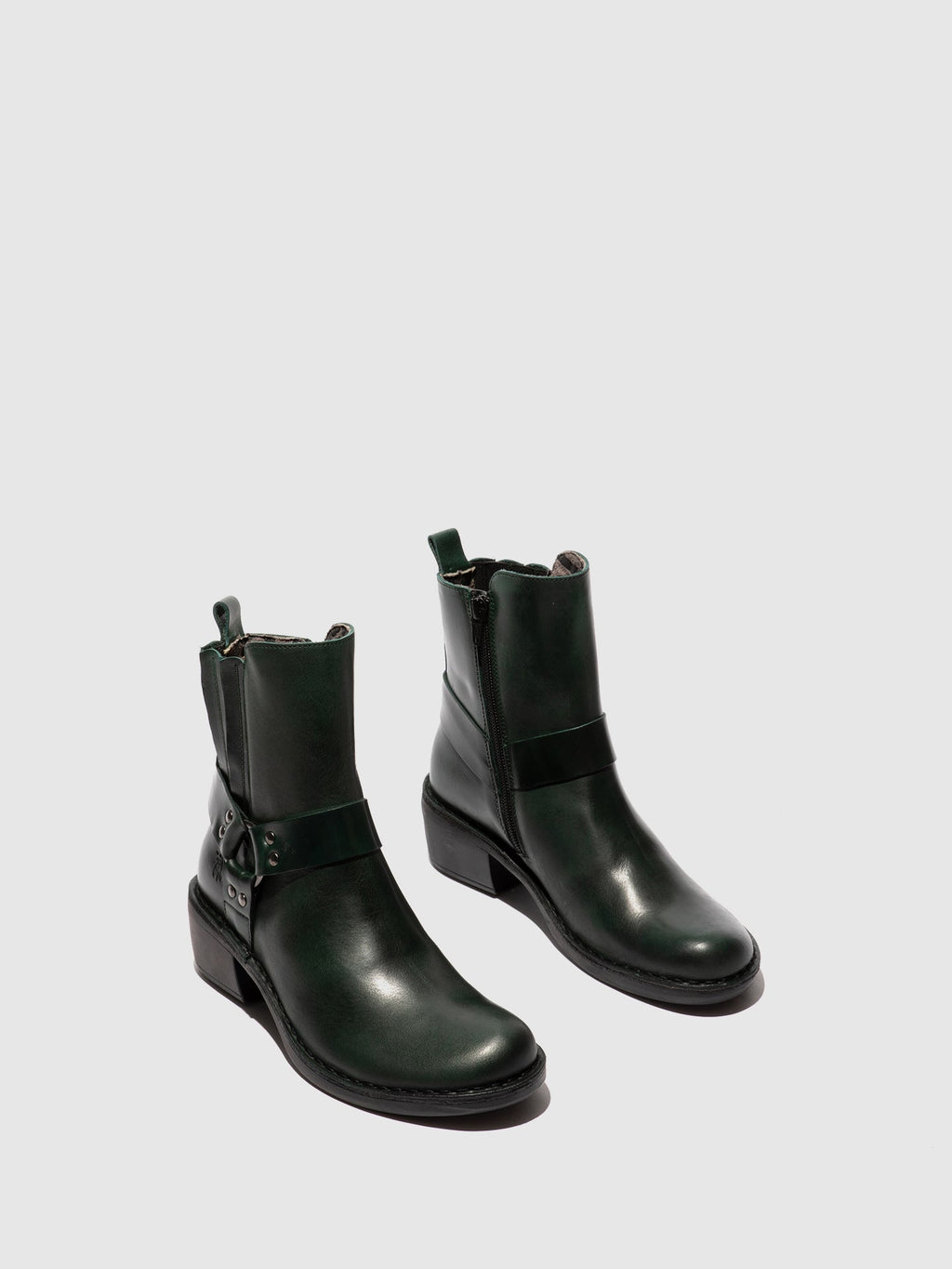 Zip Up Ankle Boots MEBI123FLY PETROL