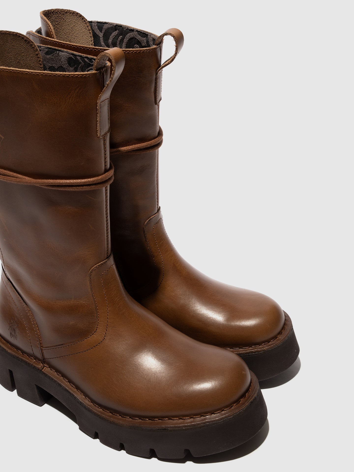 Zip Up Ankle Boots BERF160FLY CAMEL
