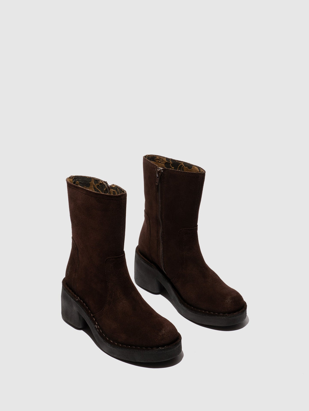 Zip Up Ankle Boots NORE191FLY EXPRESSO