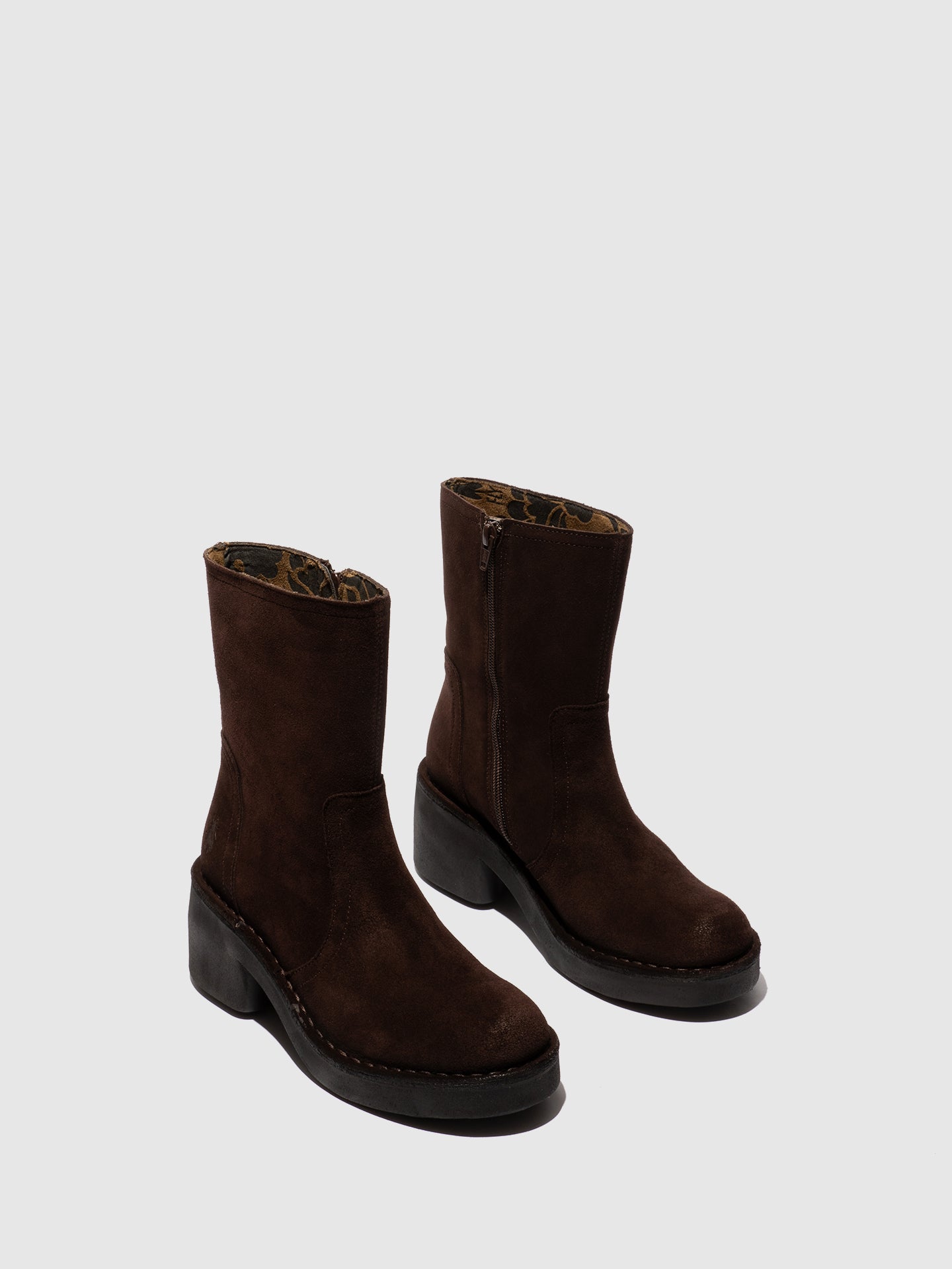 Zip Up Ankle Boots NORE191FLY EXPRESSO
