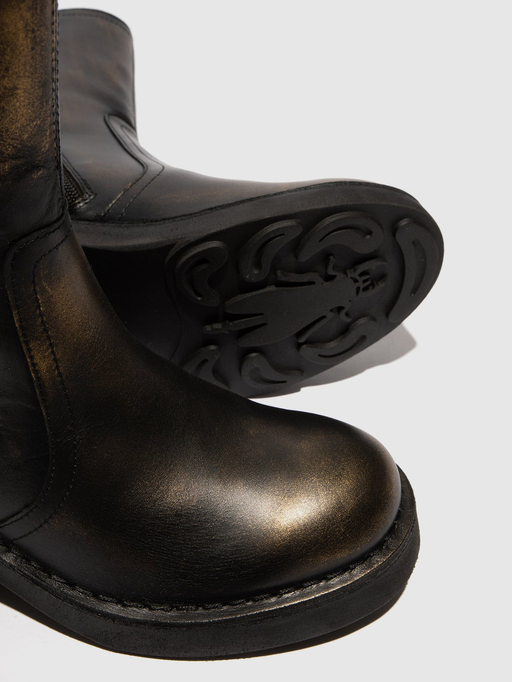 Zip Up Ankle Boots NORE191FLY GOLD