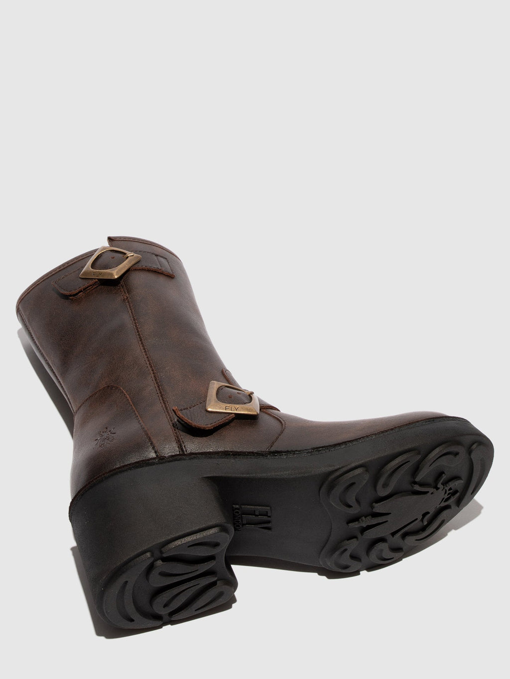 Zip Up Ankle Boots NATY192FLY DK. BROWN