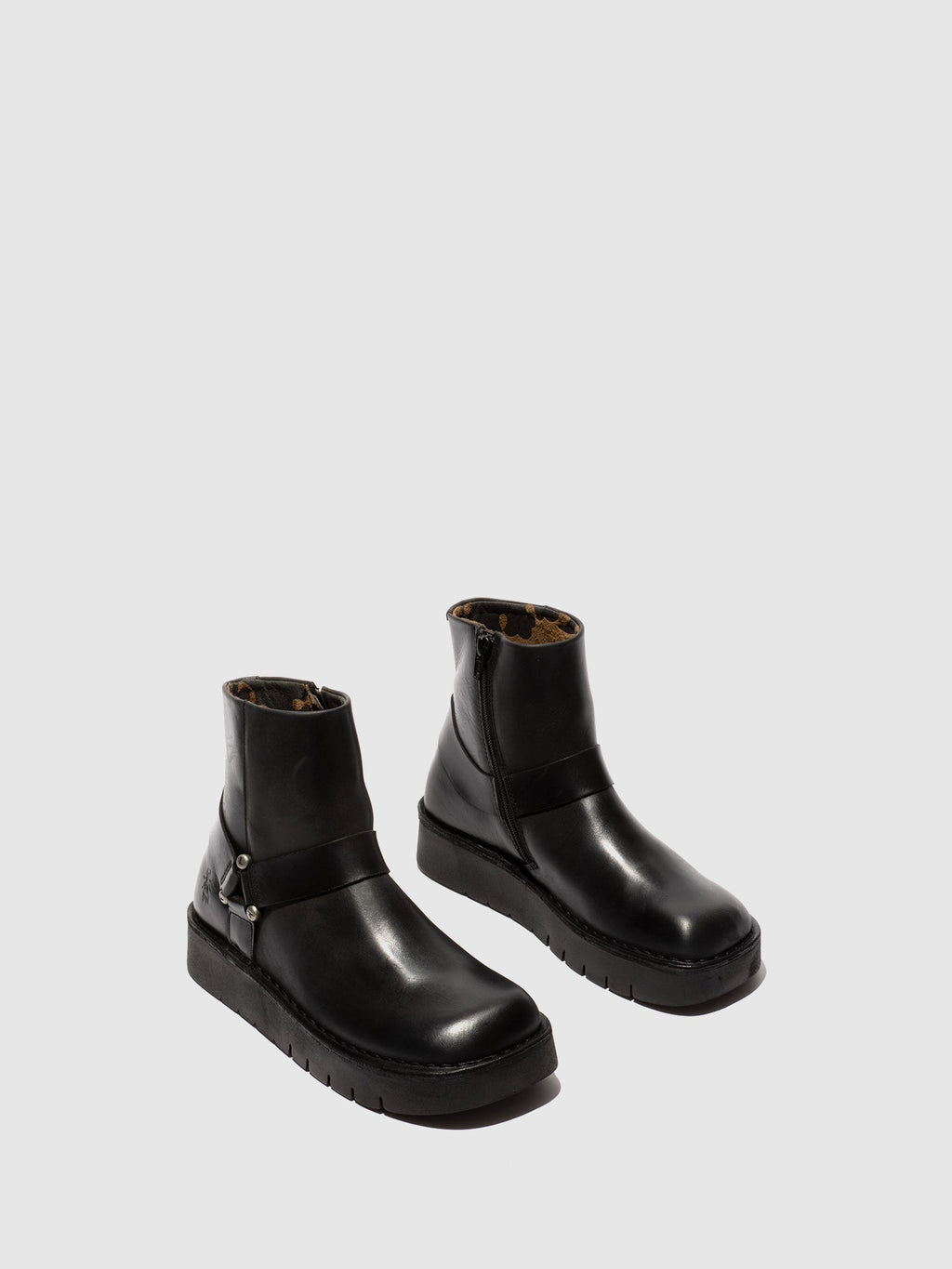 Zip Up Ankle Boots REWI197FLY BLACK