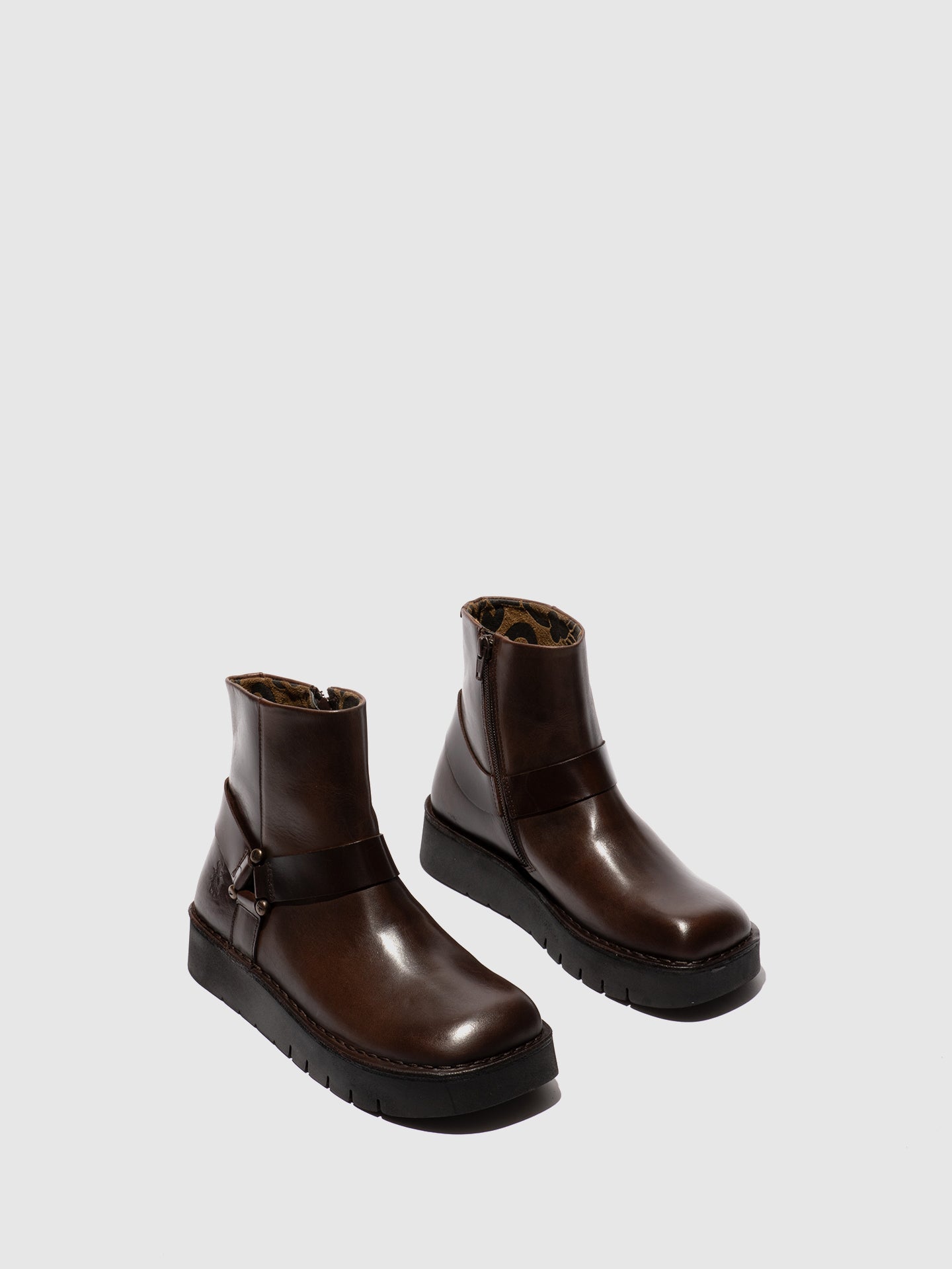 Zip Up Ankle Boots REWI197FLY DK. BROWN