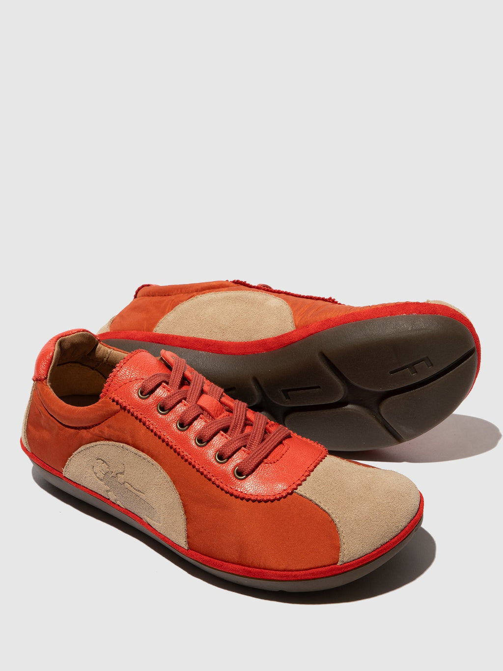 Lace-up Trainers MEEG105FLY TAUPE/RED