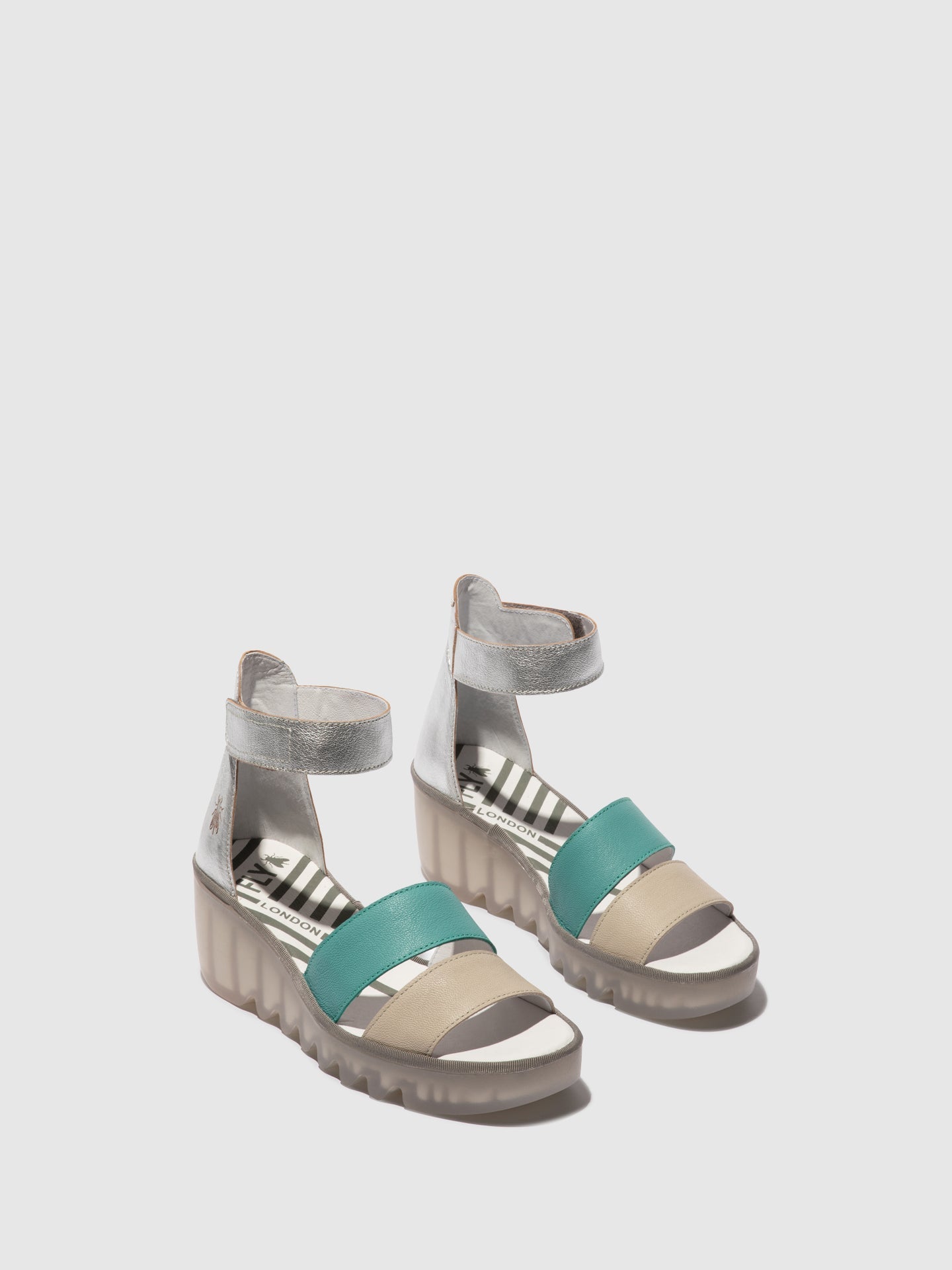 Riemchensandalen BONO290FLY CLOUD/TURQUOISE/SILBER