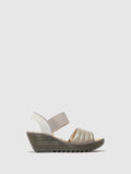 Sling-Back Sandals YIKO414FLY SILVER/OFFWHITE