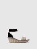 Ankle Strap Sandals YARU471FLY SILVER/BLACK
