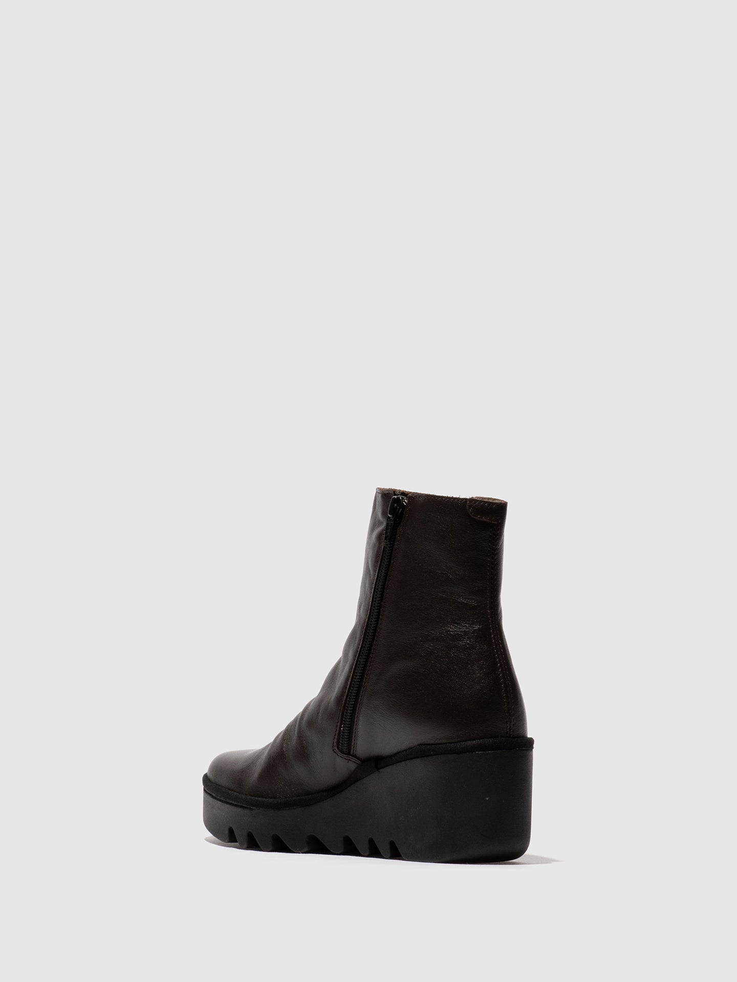 Zip Up Ankle Boots BAAN538FLY DK. BROWN