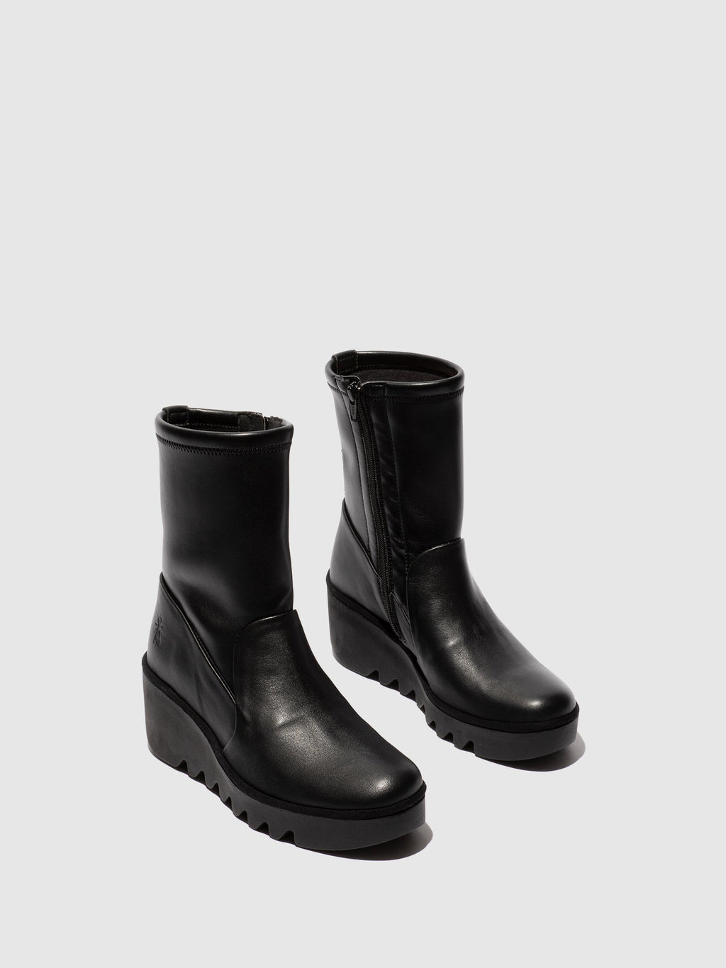 Zip Up Ankle Boots BOIK602FLY DUBLIN/STRECH BLACK