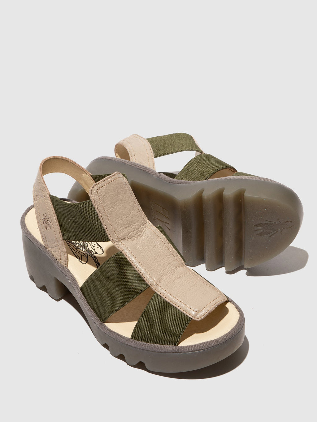 Elasticated Sandals TEEV615FLY TAUPE/KHAKI