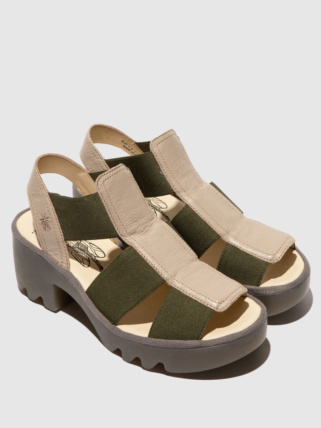 Elasticated Sandals TEEV615FLY TAUPE/KHAKI