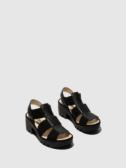 Sandalen mit Gummizug TEEV615FLY SCHWARZ