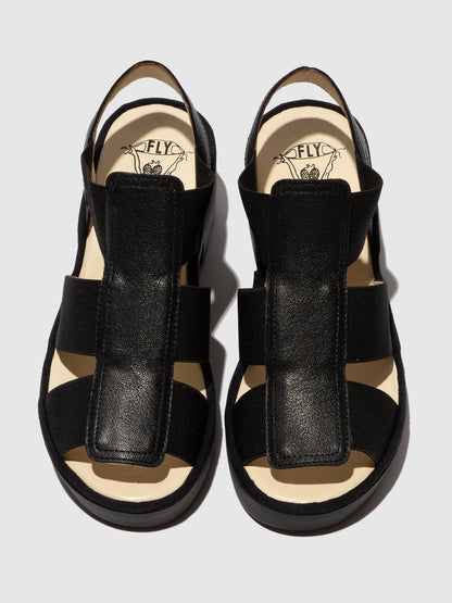Sandalen mit Gummizug TEEV615FLY SCHWARZ