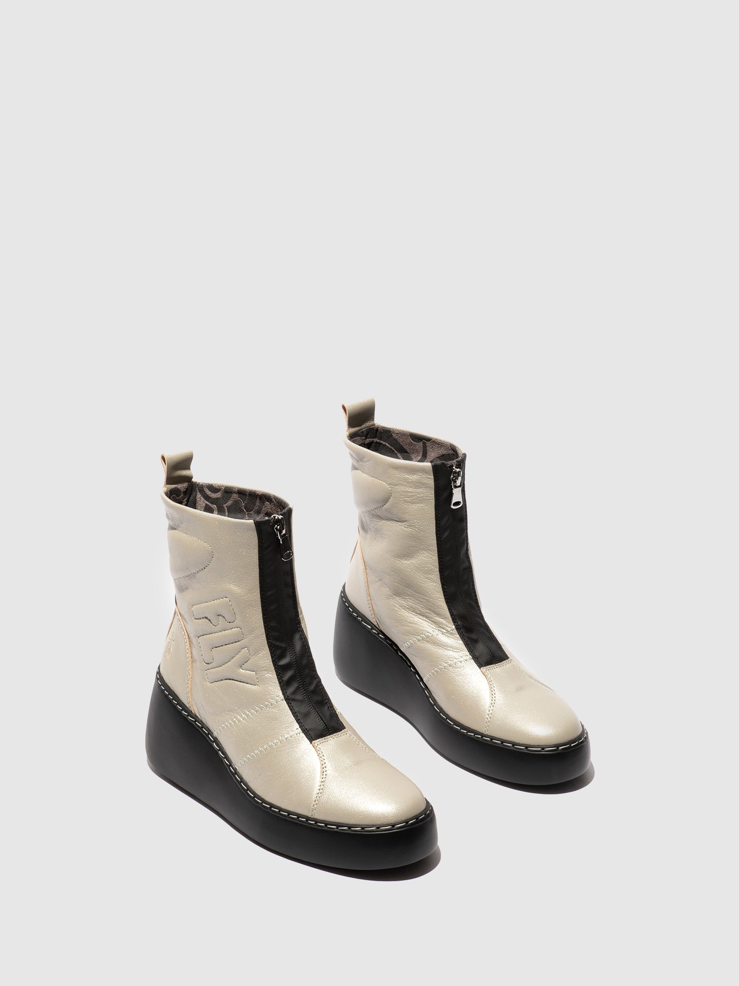 Zip Up Ankle Boots DRIM646FLY SILVER