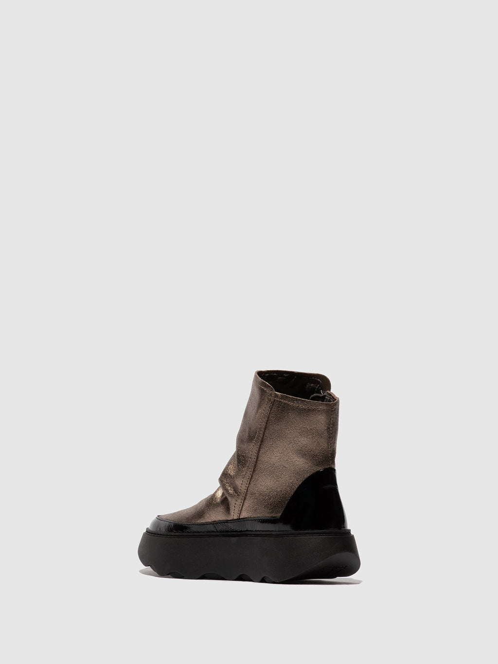 Zip Up Ankle Boots FABY728FLY DK. GOLD/BLACK