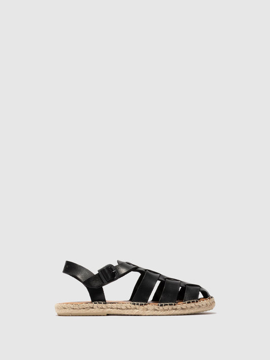 Slingback-Espadrilles SUCH527FLY LEDER SCHWARZ