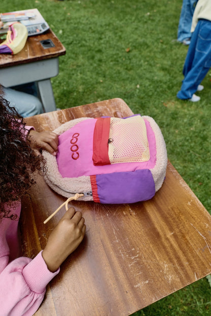Patchwork Mini Backpack | Bright Pink