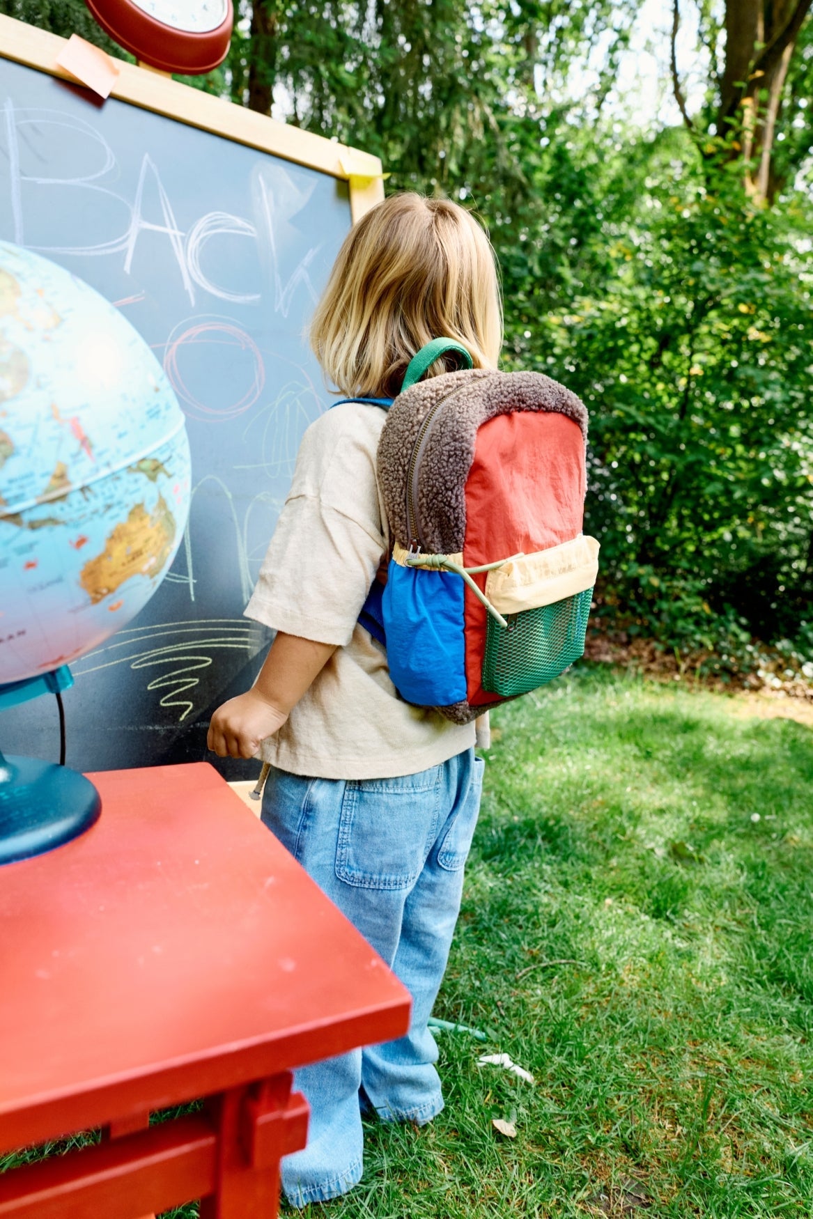 Patchwork Midi Backpack | Fiery Red